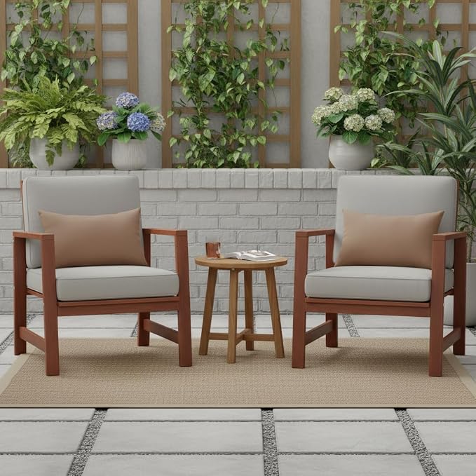 Set of 2 Outdoor Throw Pillows 19 x 12 Inch – Reversible Rectangle Patio Accent Pillows – Weather-Resistant Polyester Fabric – Eco-Friendly Recycled Polyfiber Fill – Coronado
