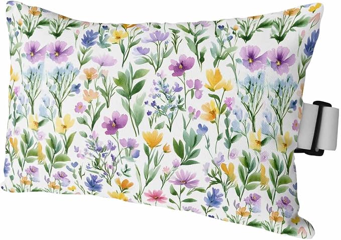 Pack of 2 Outdoor Lumbar Cushions with Inserts, Spring Flower Watercolor Plant Leaf Farm Waterproof Fluffy Fade Body Pillows, Patio Furniture Pillow for Home Balcony Garden Decor 11x16IN