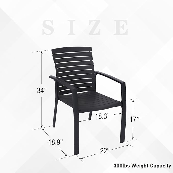 7-Piece Patio Furniture Set, 60" Outdoor Table and Aluminum Chairs | Rectangle Metal Patio Dining Table, 1.6" Umbrella Hole with Cover, Aluminum Frame Patio Chair, Resin Seat and Backrest