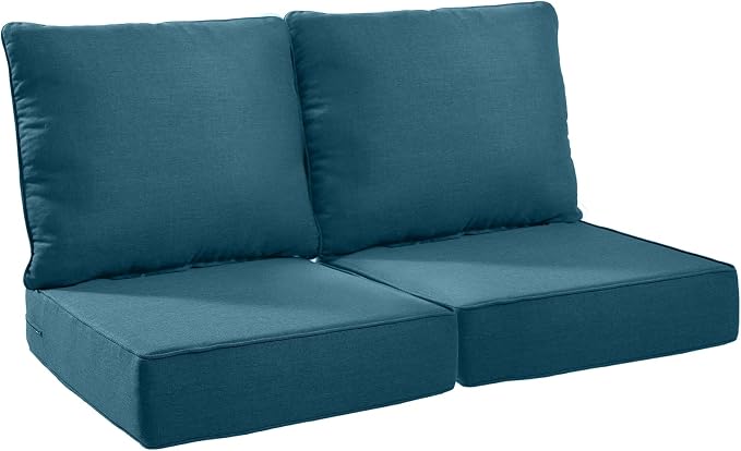 Luxury 24*24*6in Outdoor Patio Cushions, 2 Pieces Malachite Outdoor Cushion | 6in Outdoor Patio Cushions, Water-Resistant, Reversible, Removable Cover, for Patio Chairs Sofa Couch Loveseat