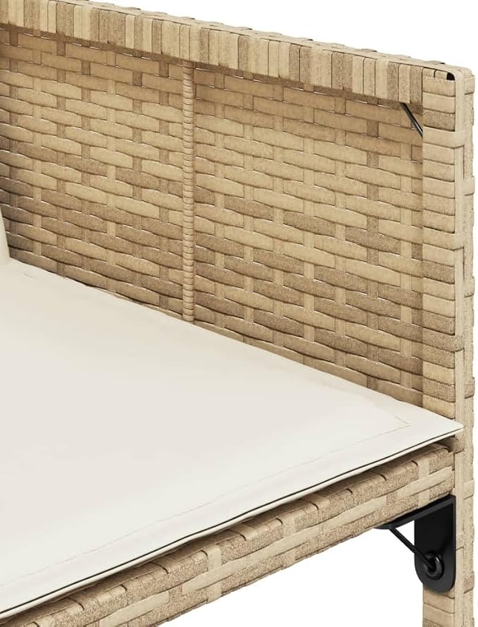 11 Piece Patio Dining Set with Cushions Beige Poly Rattan, Outdoor Rattan Dining Table for 10, Foldable Space-Saving Chairs with Removable Cushion Covers, UV-Proof Garden Furniture for Backyard Lawn
