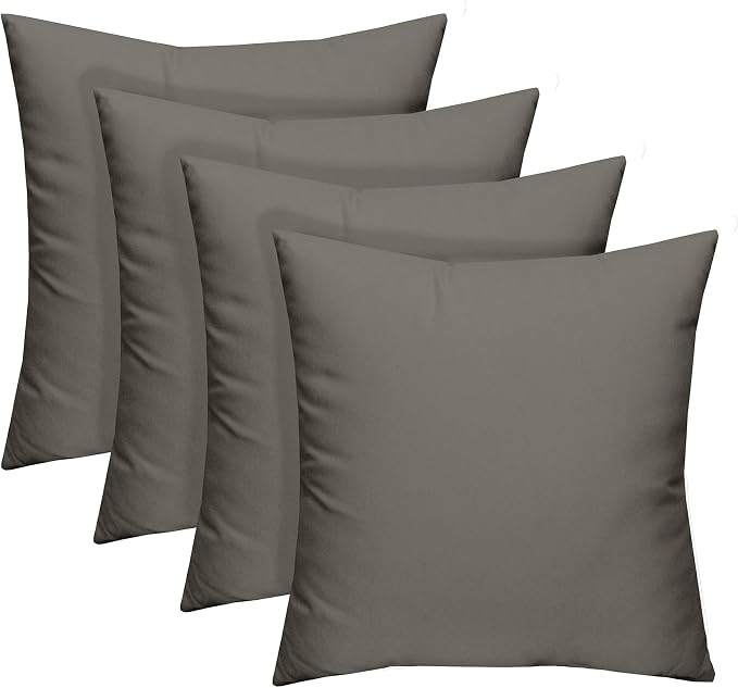 RSH DECOR Square Throw Pillows Set of 4, 17" x 17", Outdoor Pillows Waterproof, Patio Furniture Pillow, Decorative Outdoor Throw Pillow, Spun Polyester, Charcoal Graphite Grey, Made in USA