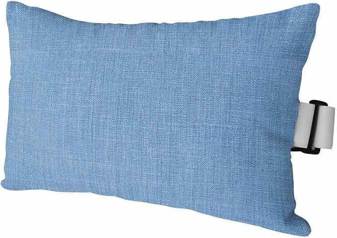 Outdoor Pillow for Chaise Lounge Chair Blue Rustic Vintage Burlap Texture Outdoor Pillows Waterproof with Adjustable Strap Headrest Lumbar Pillows for Garden Patio Furniture 1 Pack 12" x 20"