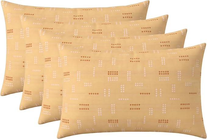 RSH DECOR: Sunbrella Jumbo Lumbar Pillows Set of 4 | 26" x 16" | Indoor Outdoor – Patio, Lounge, Adirondack | Water & Fade-Resistant | Down-Alternative Inserts | Made in USA (Jot Dot Sunshine)
