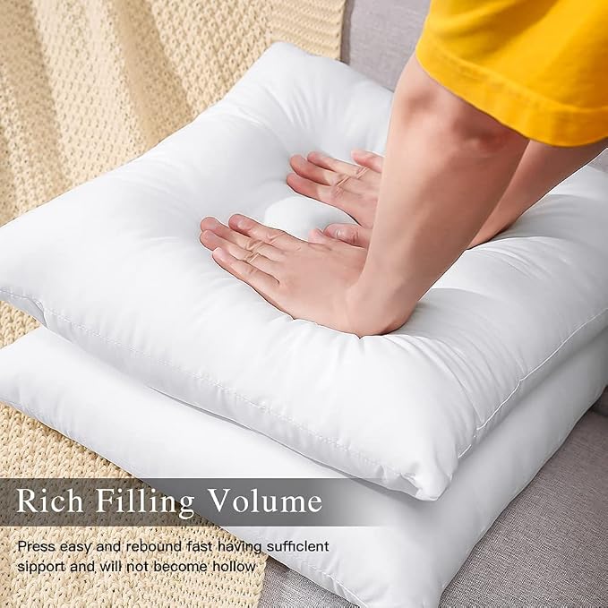 OTOSTAR Waterproof Outdoor Throw Pillow Insert 18x18 Inch Water Resistant Pillow Insert Premium Pillow Stuffer Sham Square Decorative Throw Pillow for Couch Cushion Stuffer Patio Furniture (1 Pack)