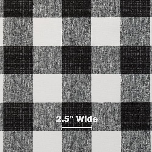 RSH DECOR: Tufted U-Shapes & Lumbars 2 of Each | 22" x 22” & 20" x 12" | Water-Resistant Spun Fabric | Outdoor Wicker Cushions & Support Pillows for Patio Furniture | Black Buffalo Plaid