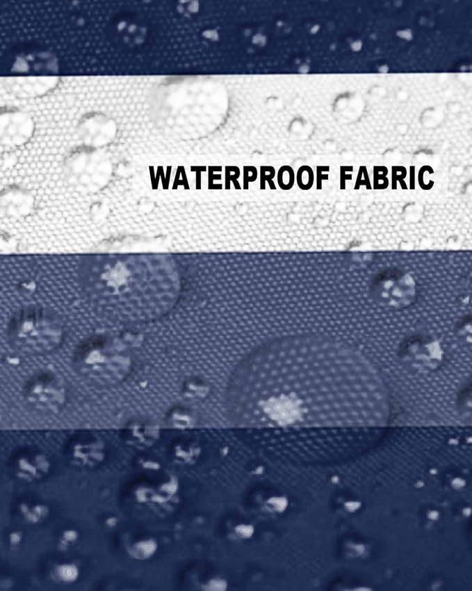 Pack of 2 Navy Blue Stripes Outdoor Pillow Waterproof Covers 16x16 inch, Geometric Pattern Polyester Throw Pillow Covers Garden Cushion Decorative Case for Patio Couch Decoration
