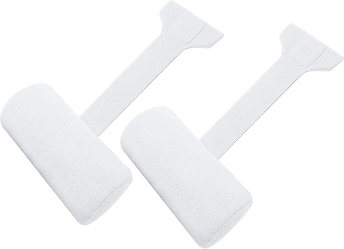 Kigley 2 Pcs Chaise Lounge Headrest Pillow for Patio Outdoor Pool Headrest Pillow Quick Drying Lounger Supplies for Adult with Non Slip Weighted Tail (White)