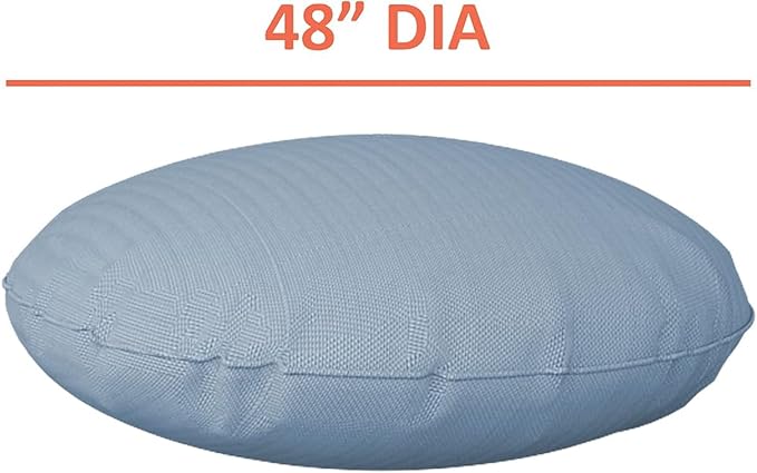 Covers & all Round Pillow Cover, Weather & UV Resistant Water Repellant Protector for Pillows Home Office Living Room Decor Chair Sofa Couch, with Zippers (48" Diameter x 5" H, Sky Blue)