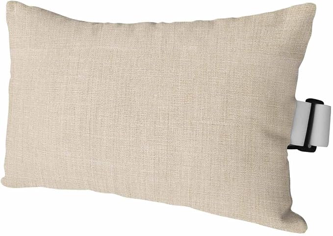 Outdoor Pillow for Chaise Lounge Chair Beige Rustic Vintage Burlap Texture Outdoor Pillows Waterproof with Adjustable Strap Headrest Lumbar Pillows for Garden Patio Furniture 1 Pack 11" x 16"