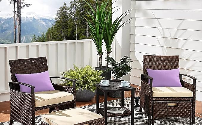 VAKADO 12x20 Outdoor Waterproof Throw Pillow Covers Set of 2 Decorative Turquoise Outside Patio Furniture Cushion Cases Decor for Garden Bench Porch Couch Tent,Purple