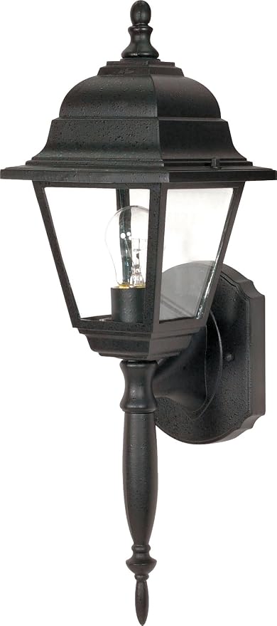 Nuvo Lighting 60/542 Traditional One Light Outdoor Wall Mount from Briton collection in Black finish