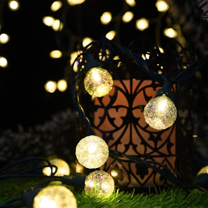 Globe String Lights, 70 LED Mix-Ball Fairy Lights Plug in UL Listed Christmas Tree Lights 19Ft Christmas Outdoor Indoor Fairy Lights for Bedroom Tree Patio Party Garden Wedding, Warm White