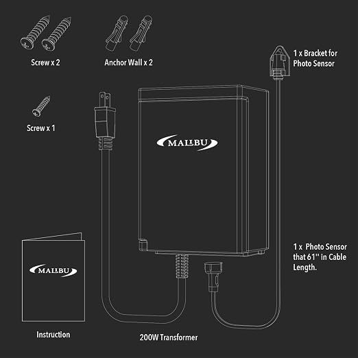 Malibu Power Pack 200watt Low-Voltage Weatherproof Transformer with Photo Sensor for Low-Voltage Landscape Lighting