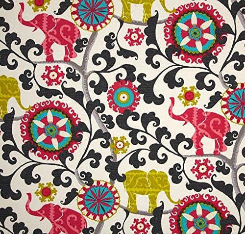 RSH DECOR Square Throw Pillows Set of 4, 17" x 17", Outdoor Pillows Waterproof, Outdoor Pillow Covers, Pillow Covers for Couch, Pink Elephant Bohemian, Made in USA