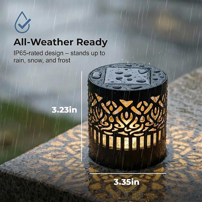 Decorative Solar Mandala Lights, Metal Solar Powered Outdoor Wall Lights Solar Powered Deck Step Stair Light, Waterproof Mandalas Fence Light for Garden Yard Backyard Post Patio Decor (4, Peony)