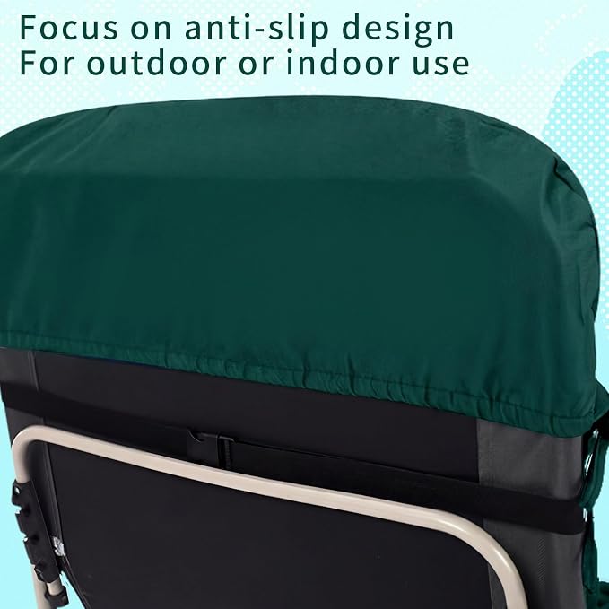 Tudomro Outdoor Chaise Lounge Cushion 66x21x4'' Waterproof & Fade-Resistant Patio Pool Chaise Lounge Cushion Headrest Pillow Tie Replacement Rocking High Back Chair(Hunter Green,1 Pcs)