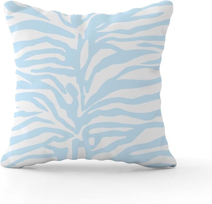 Blue Tiger Print Pillow Cover Animal Tiger Print Throw Pillow Cover Farmhouse Outdoor Waterproof Decorative Pillow Cover for Patio Couch Bench 16x16 in
