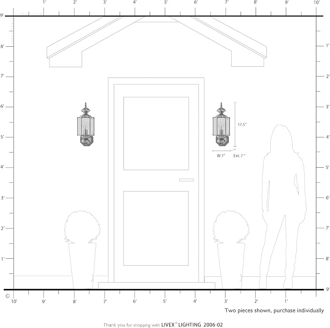 Livex Lighting 2006-02 1-Light Outdoor Wall Lantern, Polished Brass
