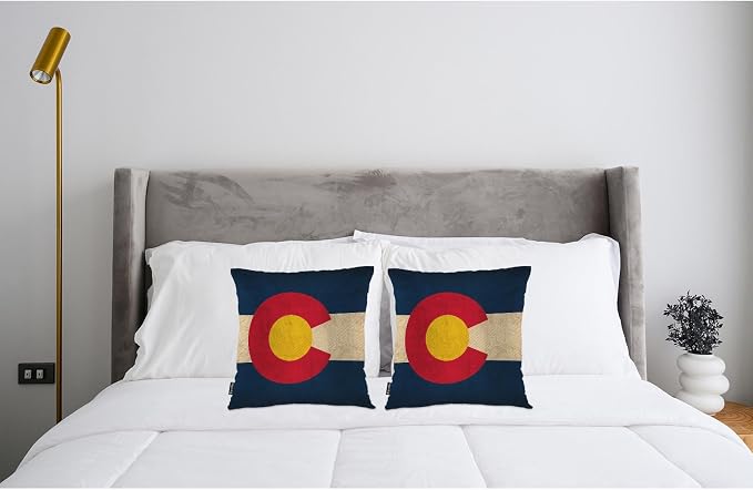 Swono Colorado Flag Decorative Throw Pillow Case 18" X 18", Grunge Colorado State Flag of America Standard Pillow Covers, Set of 2 Throw Pillowcase Cushion Cover for Home Bedroom Sofa Car Seats