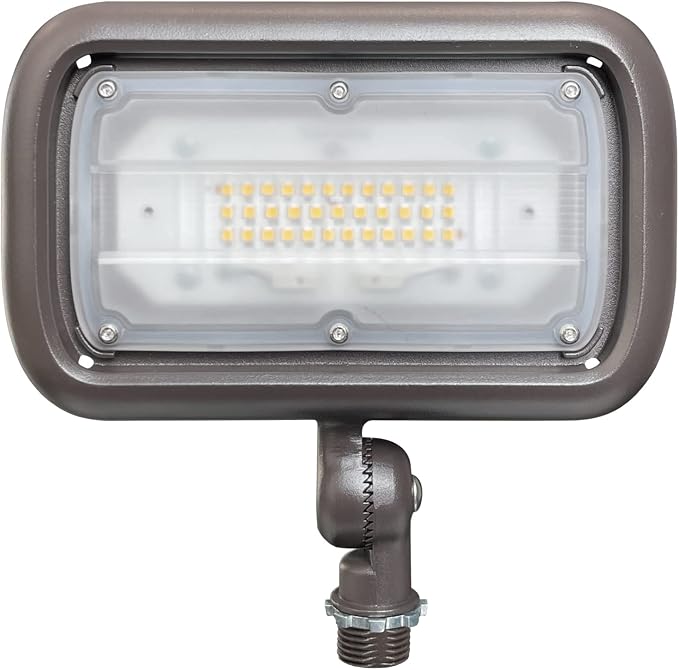 30W LED Floodlight, Outdoor Security Fixture, Waterproof, 100W PSMH Replace, 2700 Lumens, 3000K Warm White, 70CRI, 120-277V, 1/2" Adjustable Knuckle Mount, UL-Listed