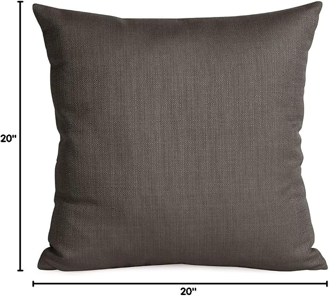 Howard Elliott Collection Fluffy Square Throw Pillow, Premium Stuffer Decorative Comfortable Sleeper Cushion, Soft Square Pillow Insert for Bedroom, Couch & Sofa, 20 x 20 Inch, Sterling Charcoal