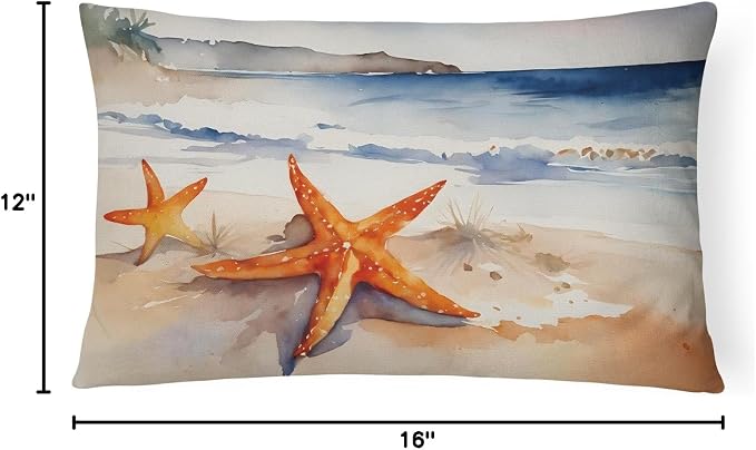 Caroline's Treasures DAC2829PW1216 Starfish Throw Pillow Machine Washable, Indoor Outdoor Decorative Pillow for Couch, Bed or Patio, 12HX16W