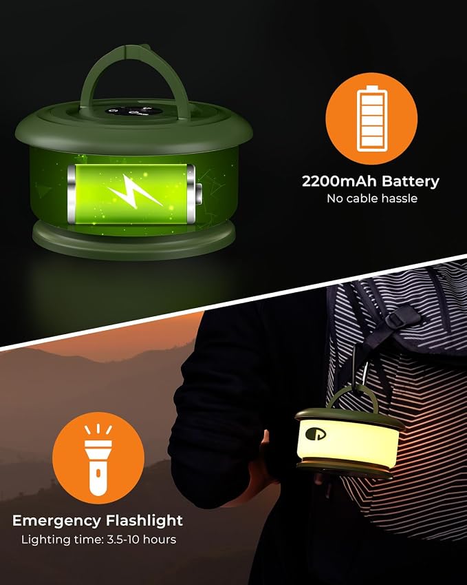 Camping String Lights, Retractable 32.8FT Rechargeable Fairy Light | Quick Storage RGB Flash Lamp Outdoor Waterproof, Portable Hanging Lantern for Outside Tent Patio Awning Garden RV Essentials