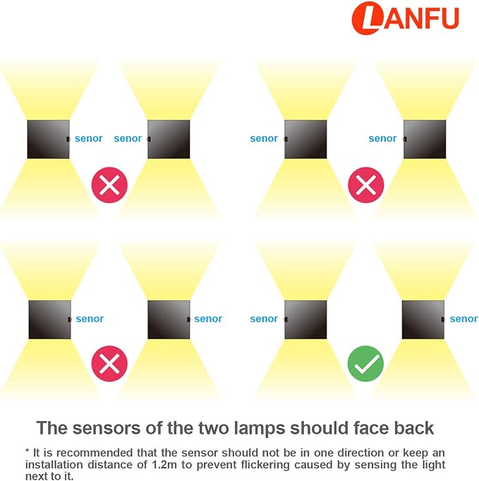 LED Aluminum Waterproof Wall Lamp, (Upgrade Dusk to Dawn Sensor) Waterproof Outdoor Light 20W 100-277V 2800K-3000K(Not dimmable) Outdoor Wall Light Warm Light 2LEDS (Black-20W-Larger)