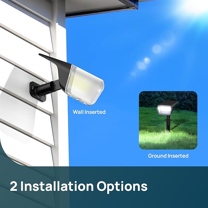 Linkind Solar Spot Lights Outdoor Waterproof Floodlight Multicolor 4 Pack | Wide Beam, 9 Lighting Modes, 800LM High Brightness, RGB Color Changing, for Holiday Decor Landscape Garden Patio Flag Yard