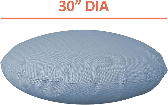 Covers & all Round Pillow Cover, Weather & UV Resistant Water Repellant Protector for Pillows Home Office Living Room Decor Chair Sofa Couch, with Zippers (30" Diameter x 5" H, Sky Blue)