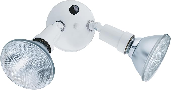 Lithonia Lighting OFTH 300PR 120 P WH-M12 Adjustable Twin PAR Holder with Dusk-to-Dawn, 120 Volts, 300 Watts, White (Pack of 2)