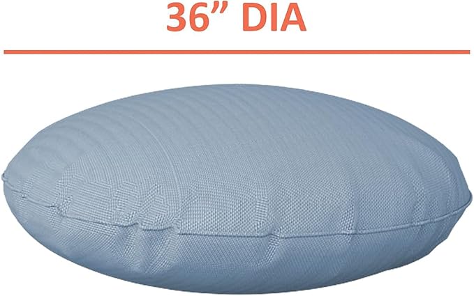 Covers & all Round Pillow Cover, Weather & UV Resistant Water Repellant Protector for Pillows Home Office Living Room Decor Chair Sofa Couch, with Zippers (36" Diameter x 5" H, Sky Blue)