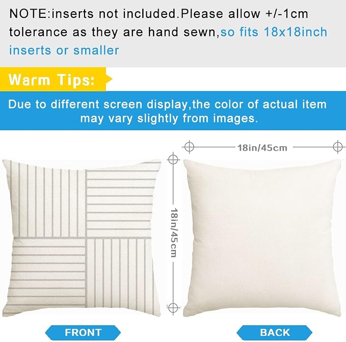 RABUSOFA Outdoor Pillows Waterproof 18x18 Set of 4 Gray Geometric Decor | Chevron Zigzag,Not Insert,Waterproof Fabric,Machine Washable,Invisible Zipper,Decoration for Patio Furniture Sunbrella Couch