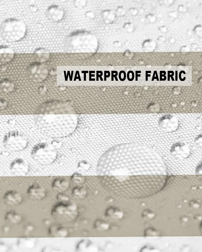 Outdoor Waterproof Pillow Covers for Patio Furniture Solid Striped Decorative Throw Pillow Cover Beige Pillowcases Set of 2 Cushion Case for Sofa Couch Chair Home Decor 20 x 20 Inches