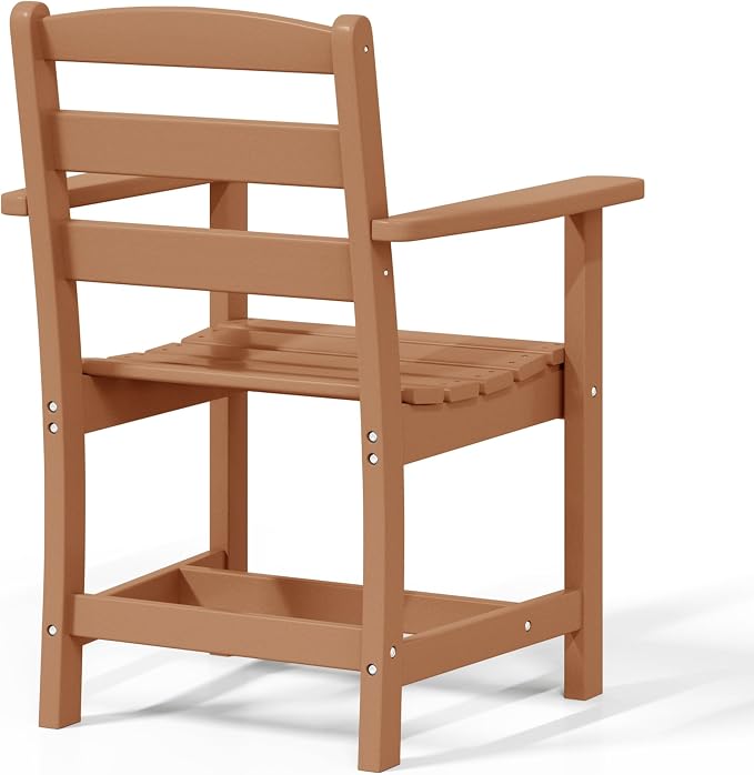 WestinTrends Ashore Outdoor HDPE Patio Classic Dining Arm Chair, Teak