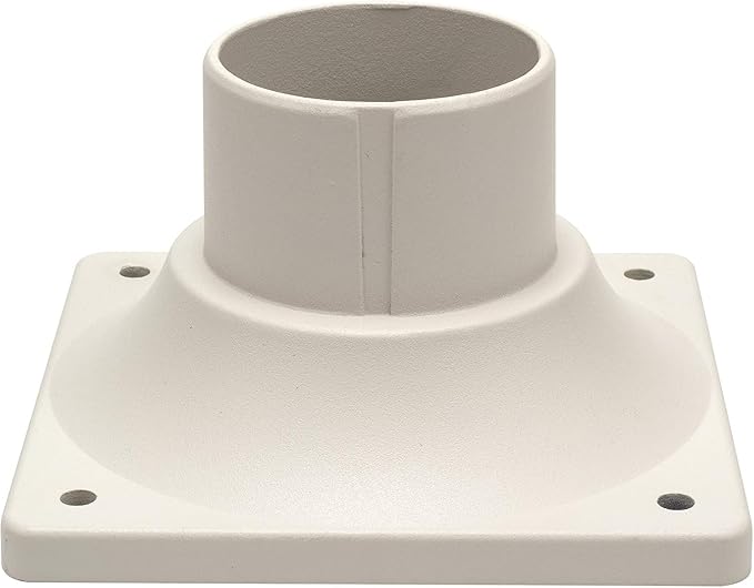 Pier Mount Base, Fits 3" Post Light, Rustproof and Thick Aluminum | Pole Light Adapter, 2.6mm Thick, Waterproof, Anti-rust, 6.1"Wx6.1"Dx4.02"H, White, 2 Pack