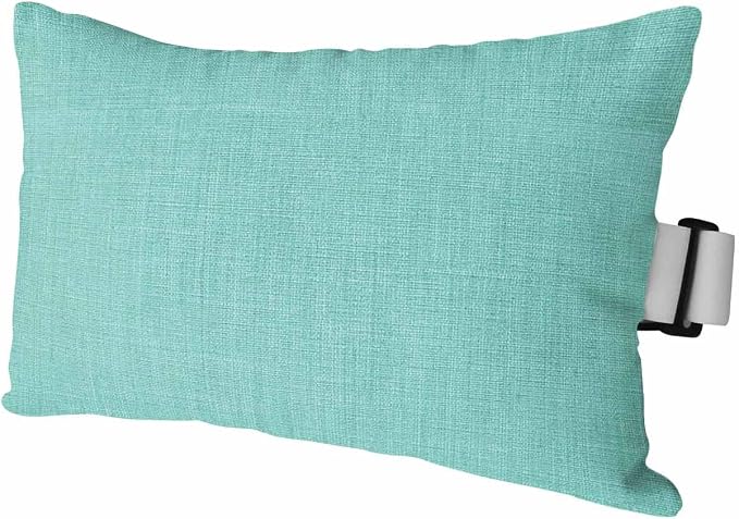 Outdoor Pillow for Chaise Lounge Chair Teal Green Rustic Vintage Burlap Texture Outdoor Pillows Waterproof with Adjustable Strap Headrest Lumbar Pillows for Garden Patio Furniture 1 Pack 12" x 20"