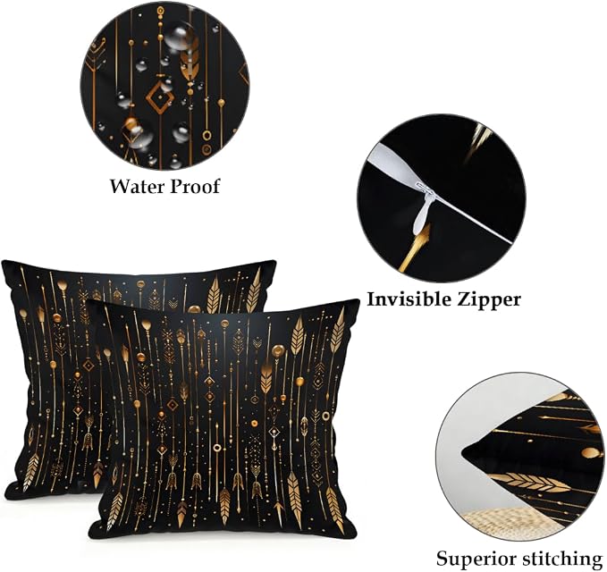 20x20 Inch Outdoor Pillow Covers Set of 2 Waterproof Throw Pillow Covers Decorative Couch Cushion Covers Arrows Boho Square Pillowcases Protectors for Patio Garden Sofa