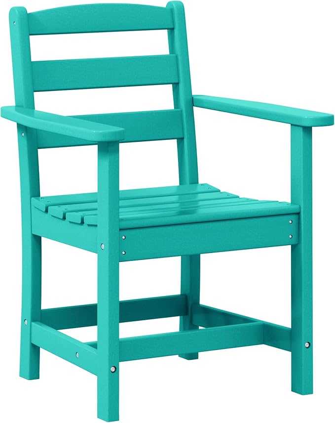 WestinTrends Ashore Outdoor HDPE Patio Classic Dining Arm Chair, Turquoise