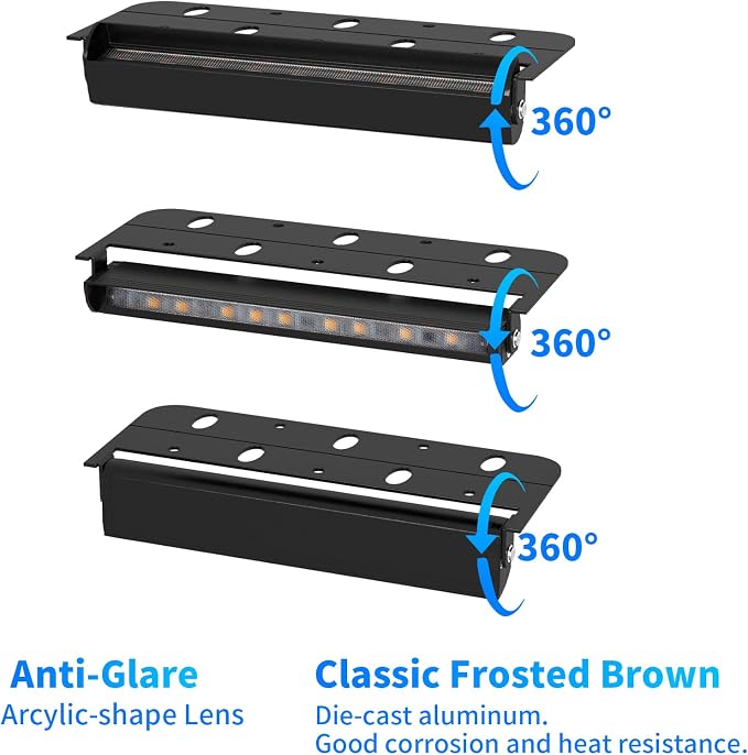 Black 12-Pack 7inch 3W 2700K Soft White Hardscpe Lighting | 12V AC/DC Retaining Wall Lights,Low Voltage Landscape Lighting,Hardscape Paver Light,Outdoor Step Lights
