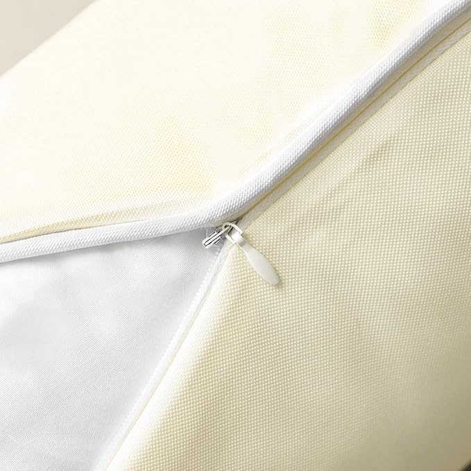 Phantoscope Pack of 2 Outdoor Waterproof Solid Throw Decorative Pillow Cover Decorative Square Outdoor Pillows Cushion Case Patio Pillows for Couch Tent (20''x20'', Cream Cheese)