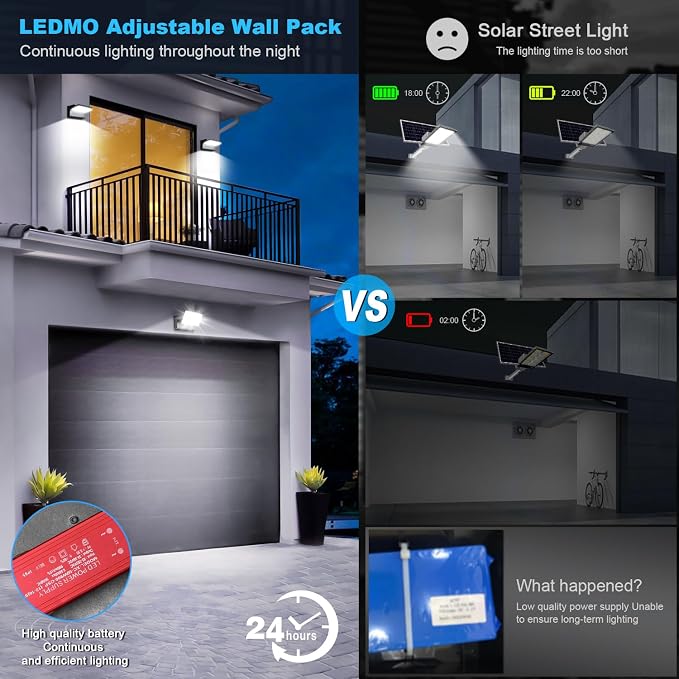 ledmo Outdoor LED Flood Lights - 60W Black 360 Adjustable Head Exterior Lighting Fixture 5000K Waterproof Wall Mount Yard Lights Switch Control Wall Lights for House,Patio,Barn,Shop,Garage 6 Pack