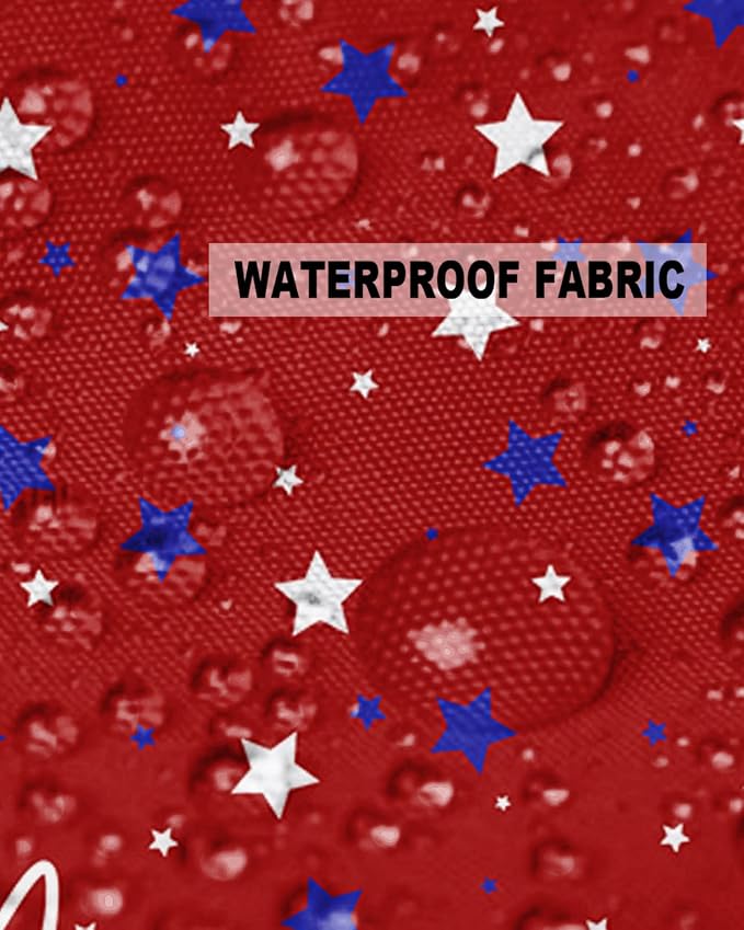 Pentagram Outdoor Pillow Shams Set of 2, Decorative Pillowcases Cushion Case, Soft Throw Pillow Covers Waterproof Pillow Case 24x24 Inch, American Patriotic Stars Red Blue