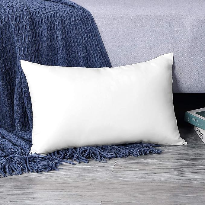 OTOSTAR Outdoor Throw Pillow Inserts - Pack of 1 Water Resistant Cushion Inner Pads for Patio Garden Coffee House Decorative Waterproof Pillow Inserts 16x24 Inch -White