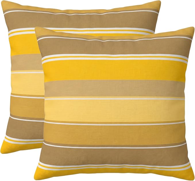 RSH DECOR: Sunbrella Square Throw Pillows Set of 2 | 24" x 24" | Water and Fade-Resistant Performance Fabric | Outdoor Pillow Covers with Down-Alternative Inserts | Made in USA (Martinez Pineapple)