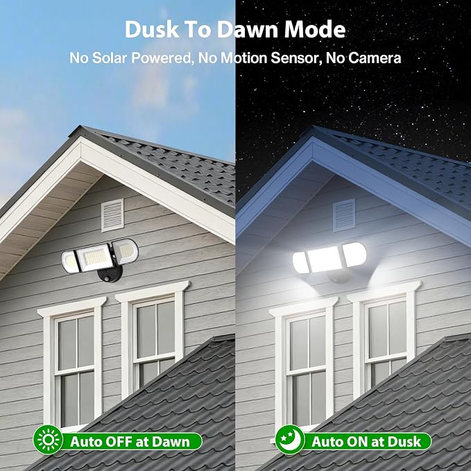 iMaihom 180W Dusk to Dawn Flood Lights Outdoor, 18000LM 6500K Super Bright LED Security Lights, IP65 Waterproof Exterior Light with Photocell, Hardwired Outdoor Lighting for Yard, Garden, Garage Black