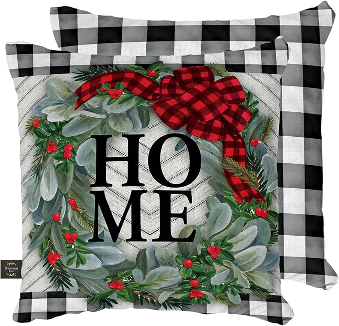 Briarwood Lane Winter Indoor/Outdoor Pillow 17x17 Winter Wreath for Winter Pillow