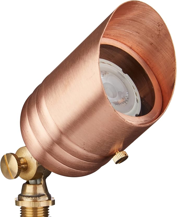 VOLT Fat Boy 12V Solid Copper Outdoor Spotlight | Lamp Ready Uplight for Low Voltage Landscape Lighting of Yard, Lawn, Garden, Patio, Trees & House