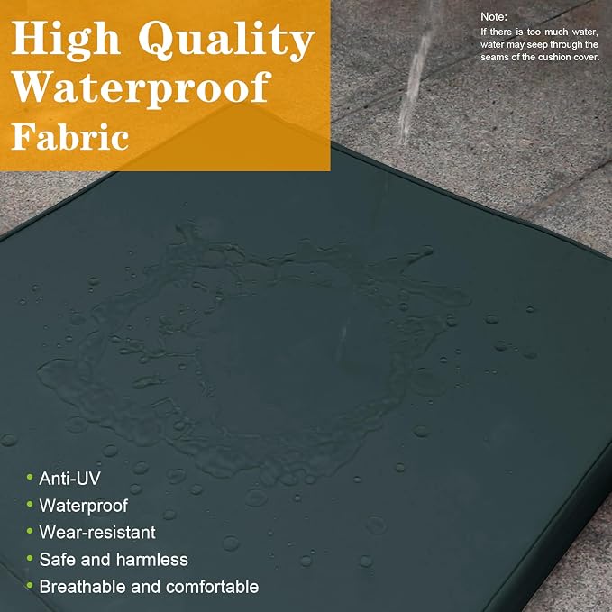 14 Piece Outdoor Patio Cushion Covers, Dark Grey | Replacement, Cushion Slipcovers, Water-Resistant, With Zipper